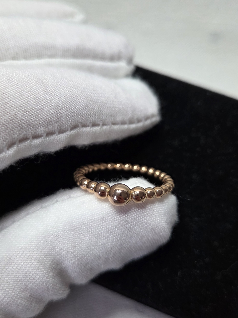 Pandora String Of Beads Rose Gold Bead Stacking Ring